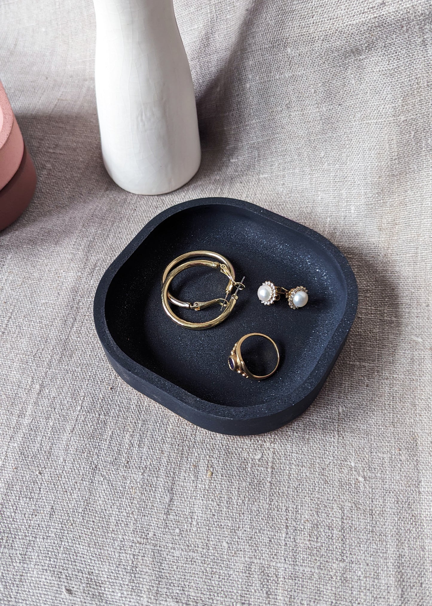 Square trinket tray - onyx black