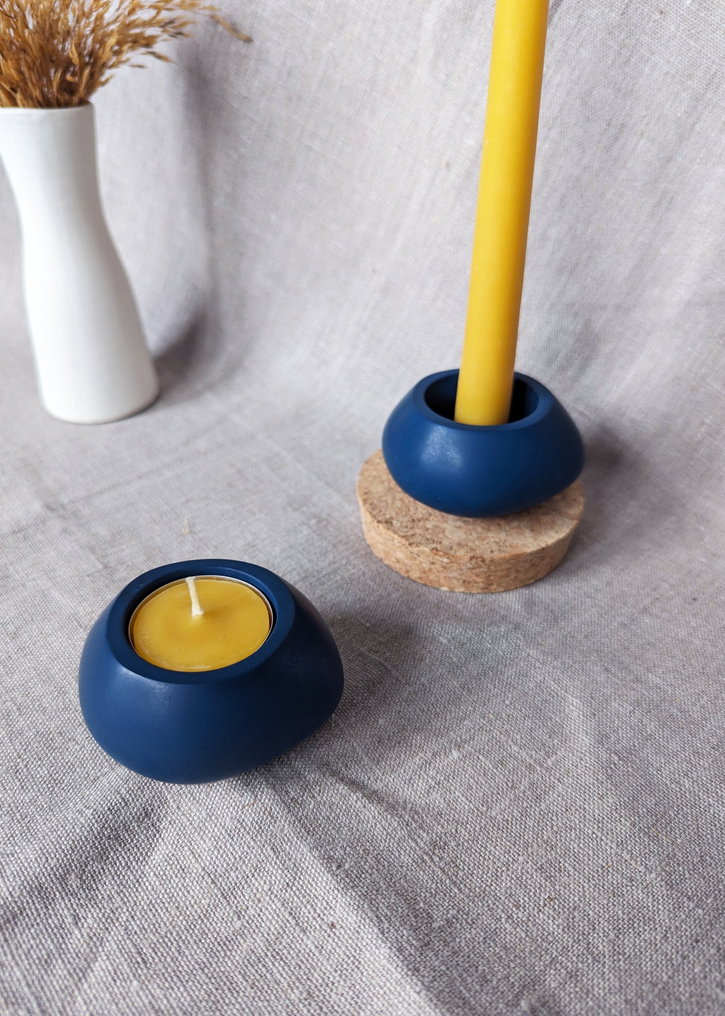 Votsalo 2 in 1 concrete candle holder - Ocean blue (Size: small)