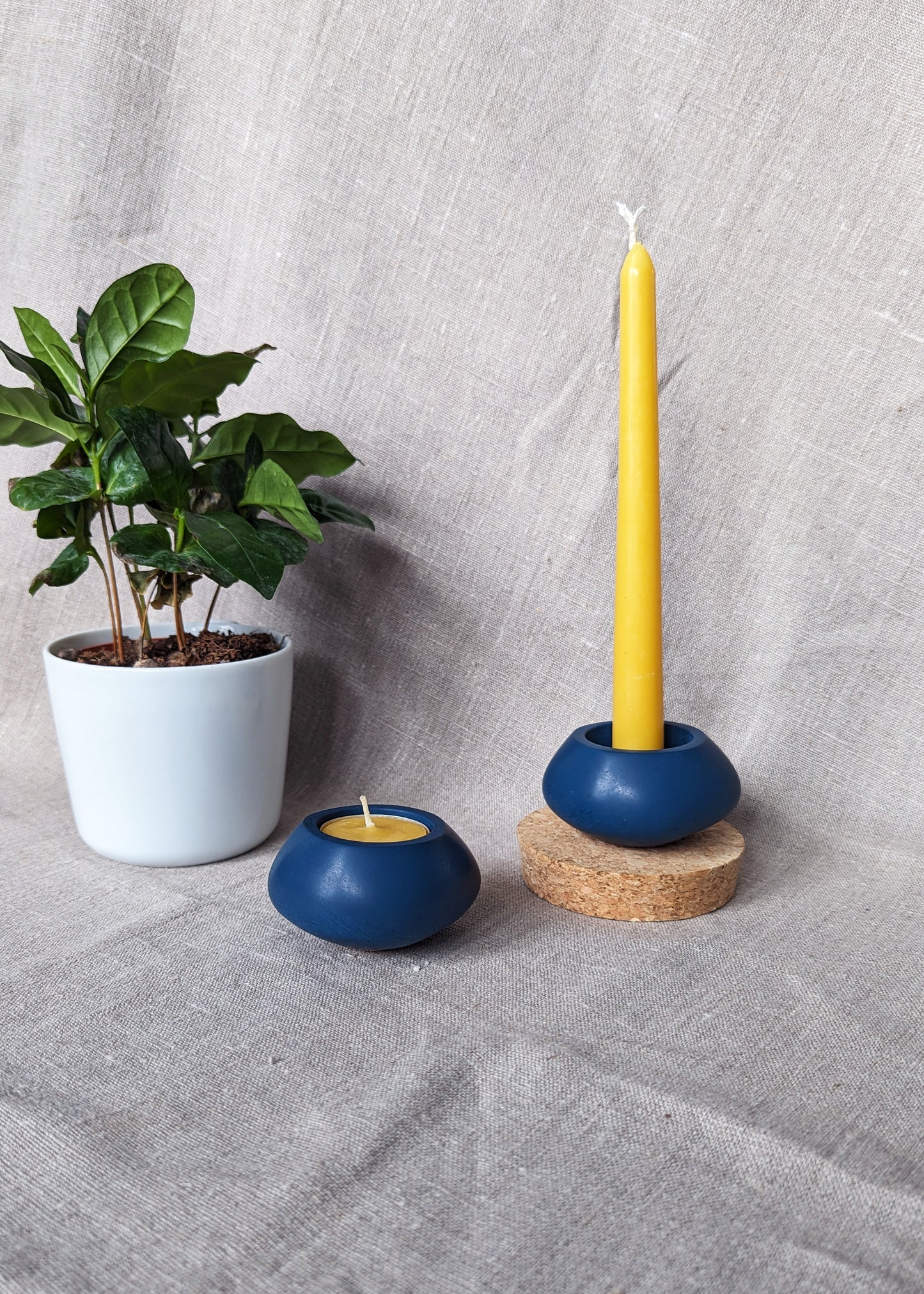 Votsalo 2 in 1 concrete candle holder - Ocean blue (Size: small)