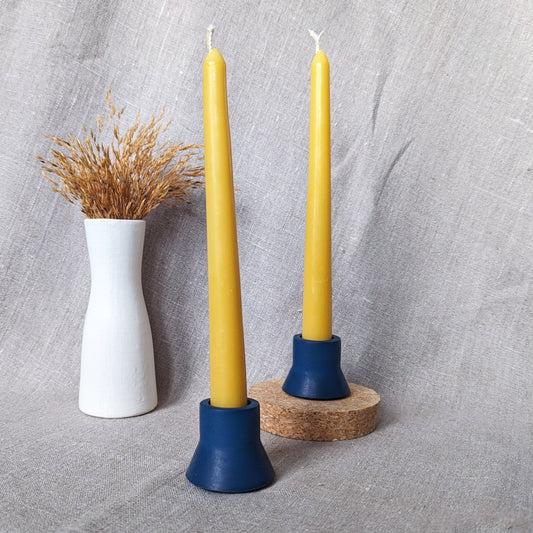 Duo taper candle holder set - ocean blue