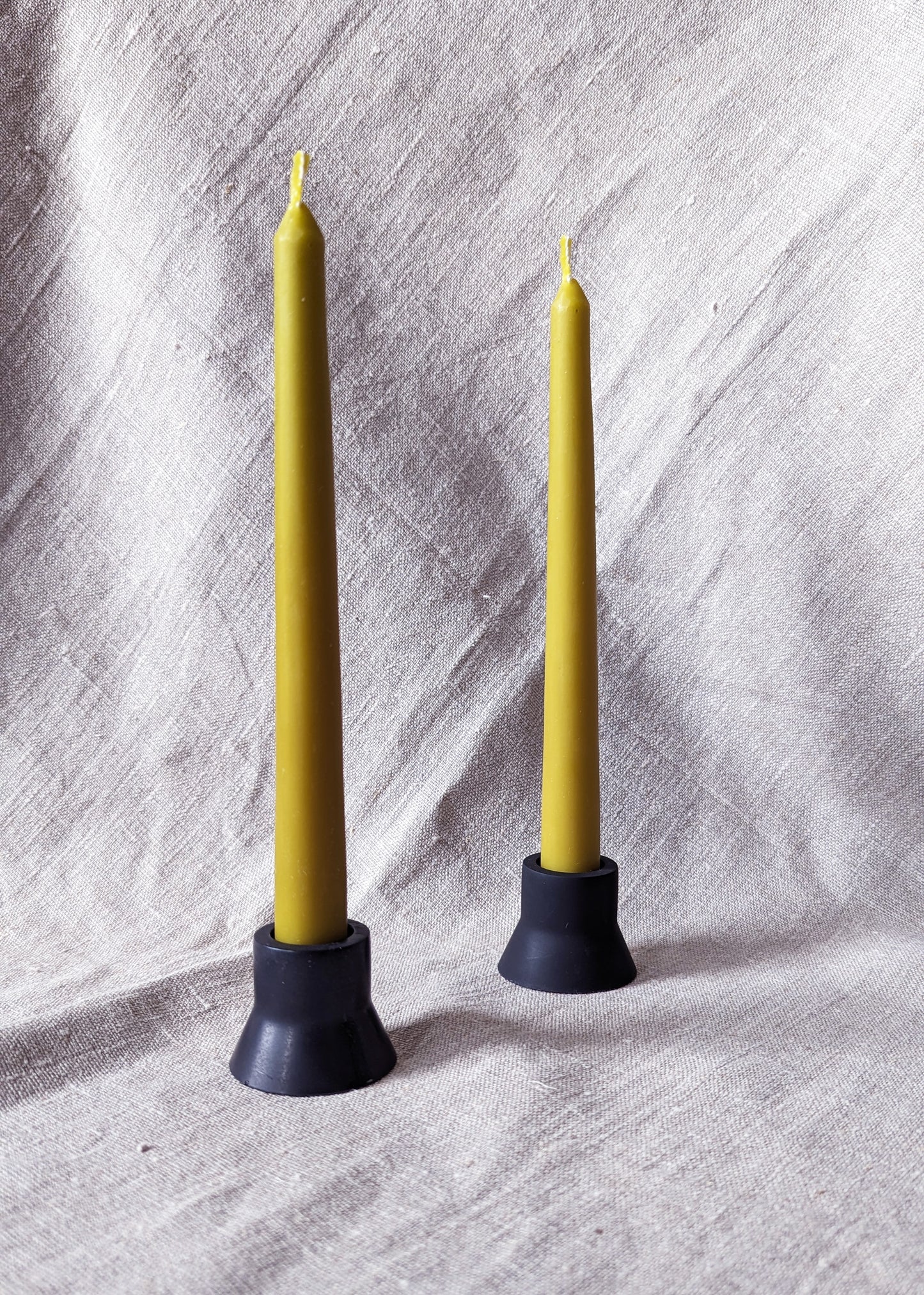 Beeswax taper dinner candle - olive