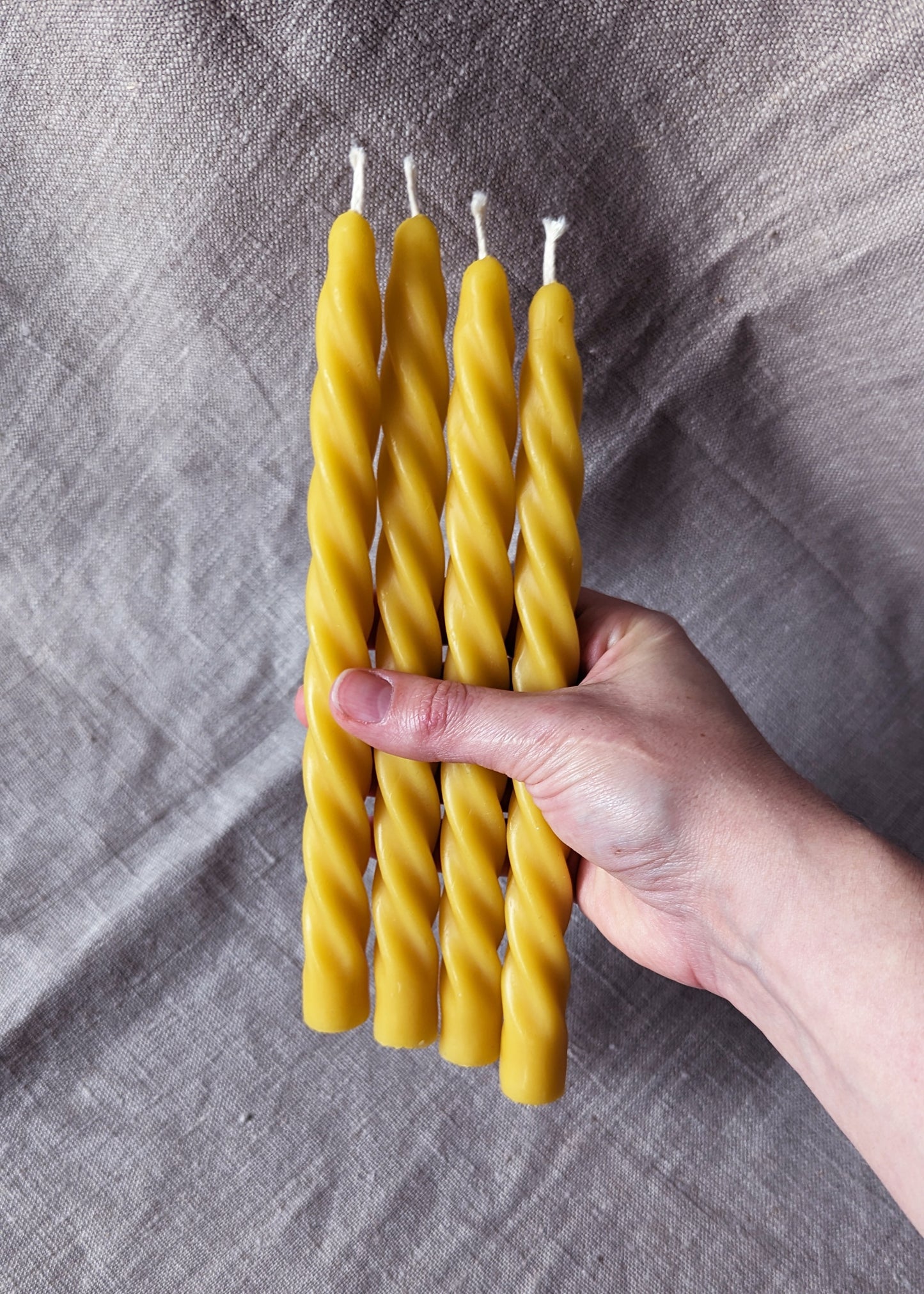 Beeswax twisted dinner candle