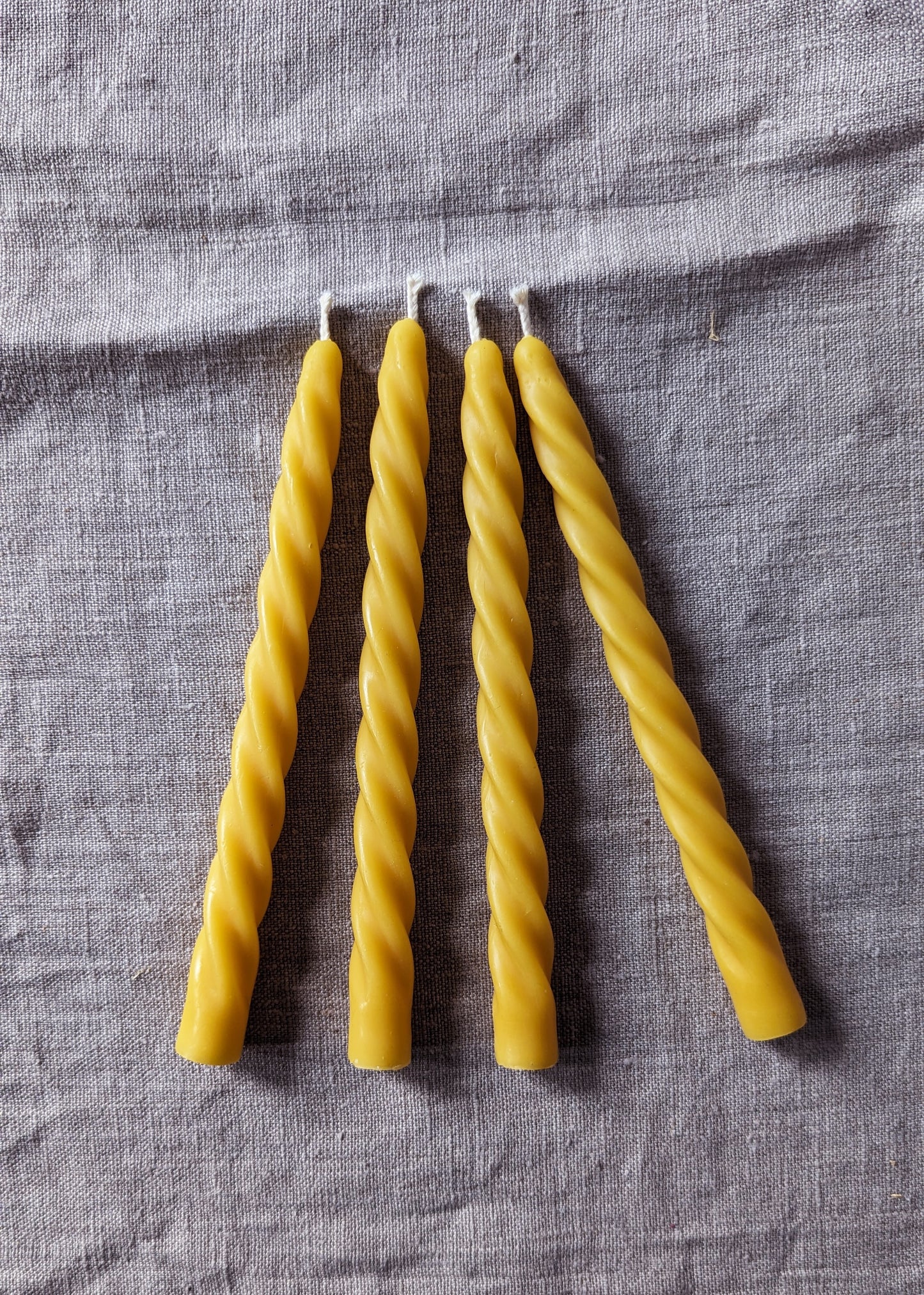 Beeswax twisted dinner candle