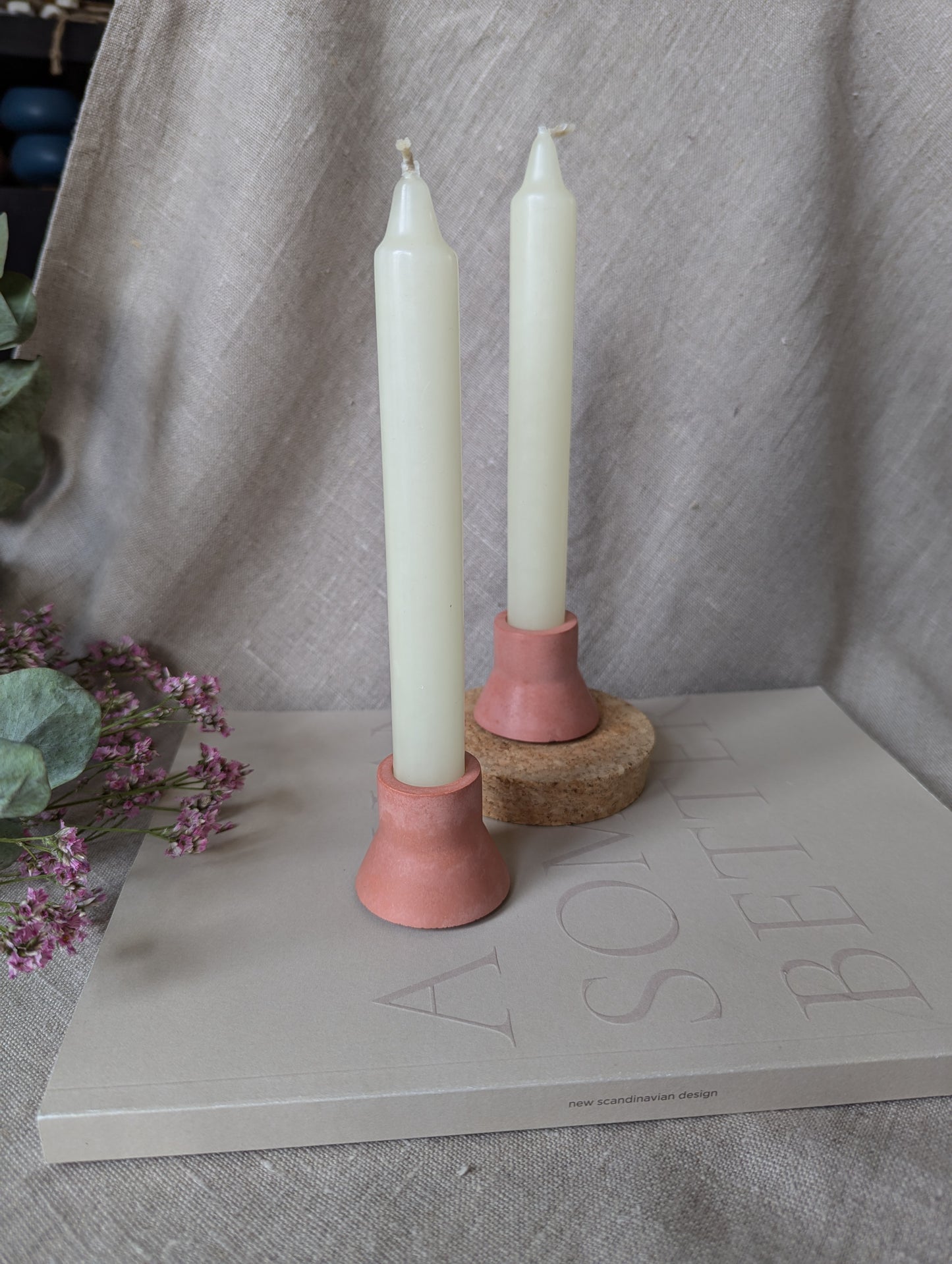 [Second] Duo dinner candle holder set of two - cinnamon rose