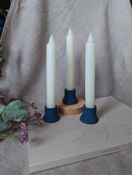 [Second] Duo dinner candle holder set of three - ocean blue