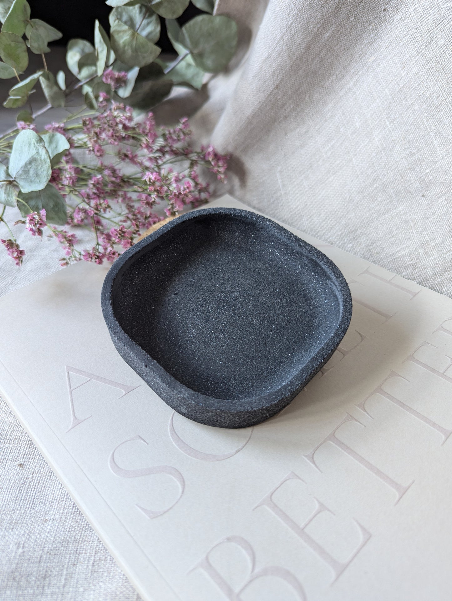 [End of line] Square trinket tray - onyx black