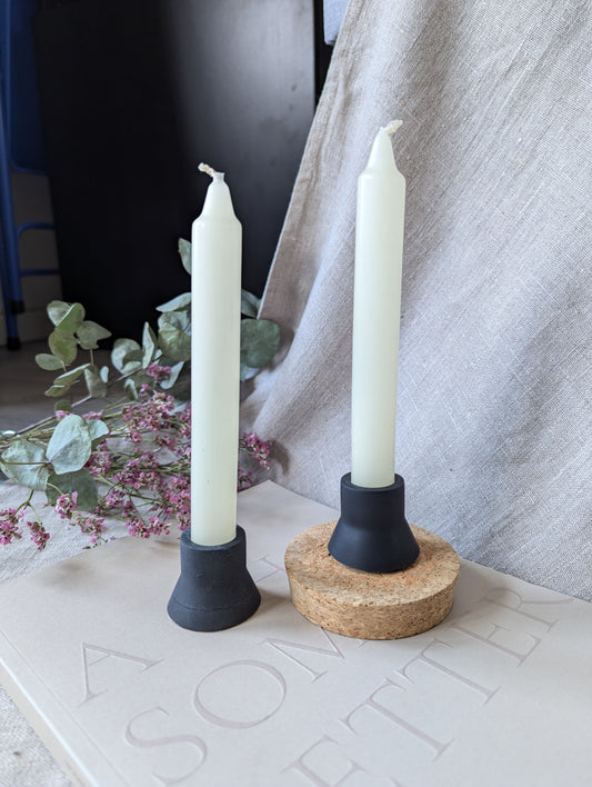 [Second] Duo dinner candle holder set of two - onyx black