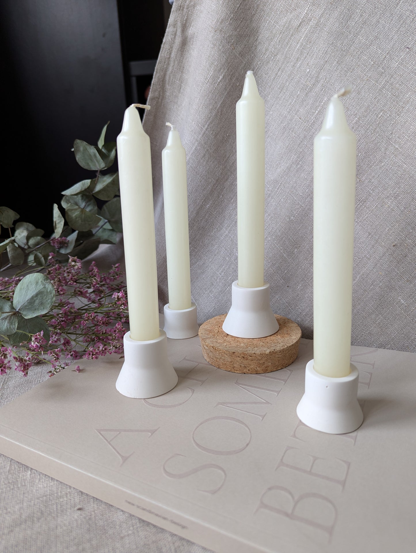 [Second] Duo dinner candle holder set of four - white