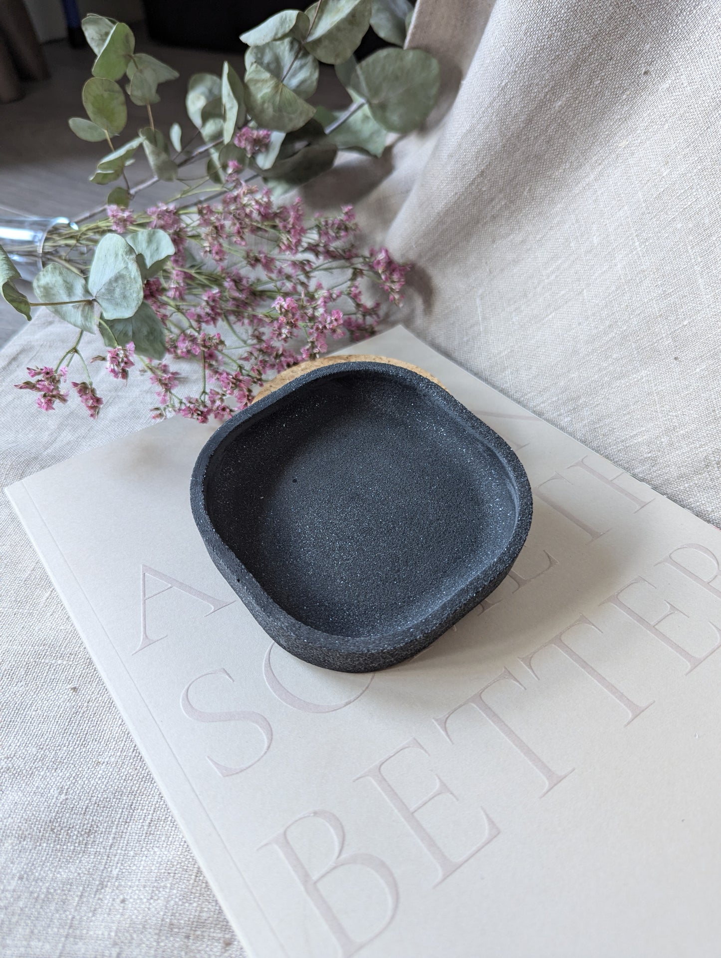 [End of line] Square trinket tray - onyx black