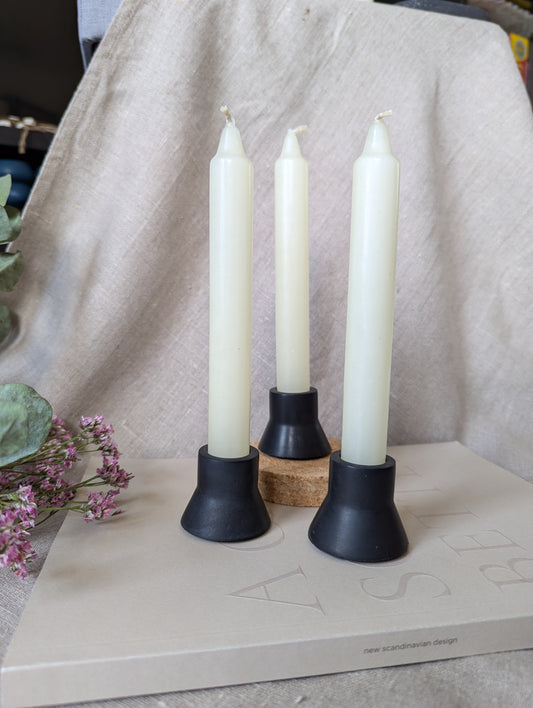 [Second] Duo dinner candle holder set of three - onyx black