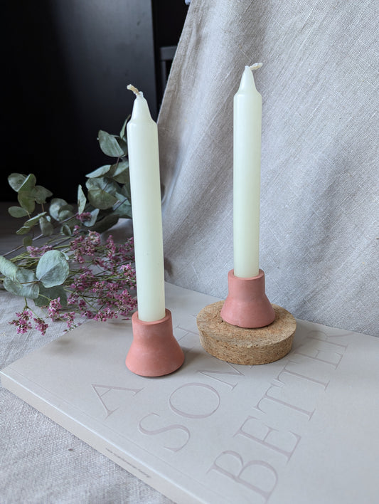 [Second] Duo dinner candle holder set of two - cinnamon rose