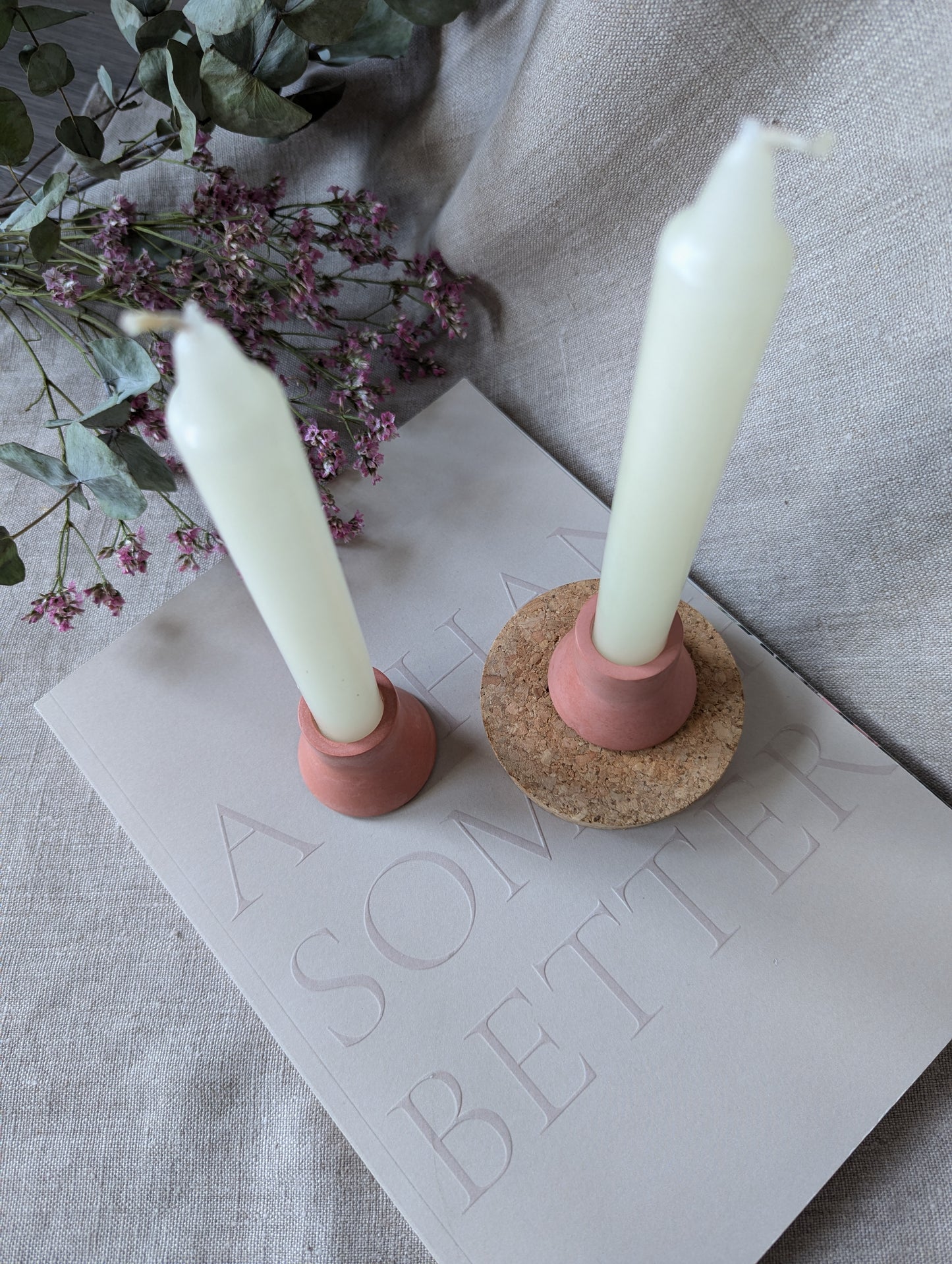 [Second] Duo dinner candle holder set of two - cinnamon rose