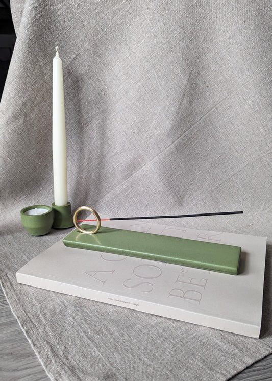 [Second] Selene incense burner - olive green