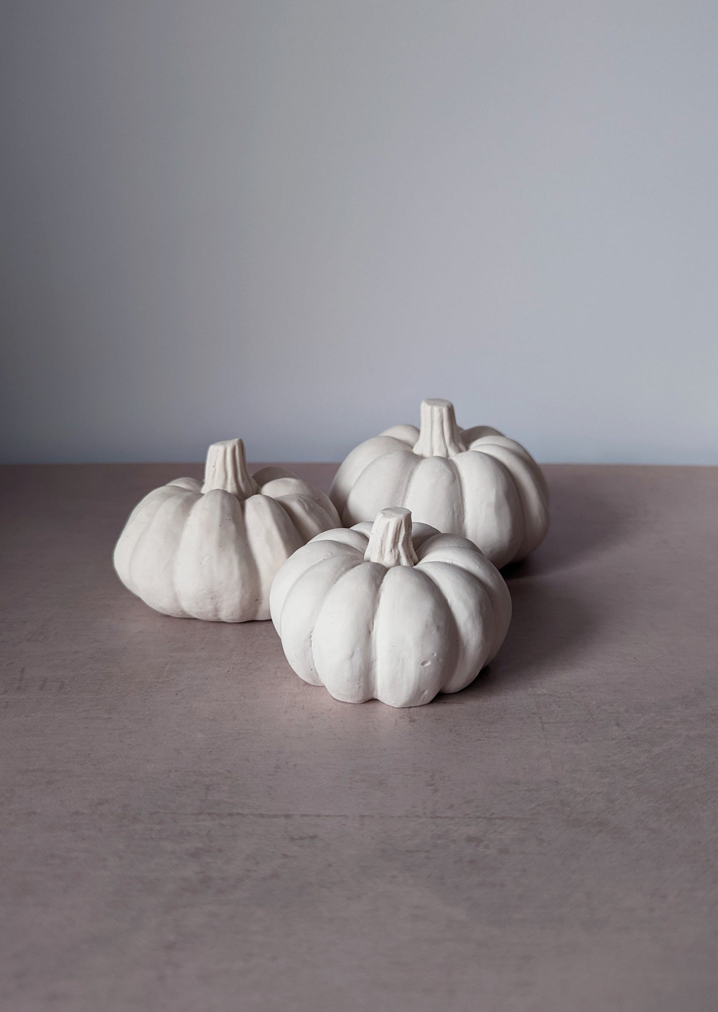 [End of line] Concrete ornamental pumpkins - white