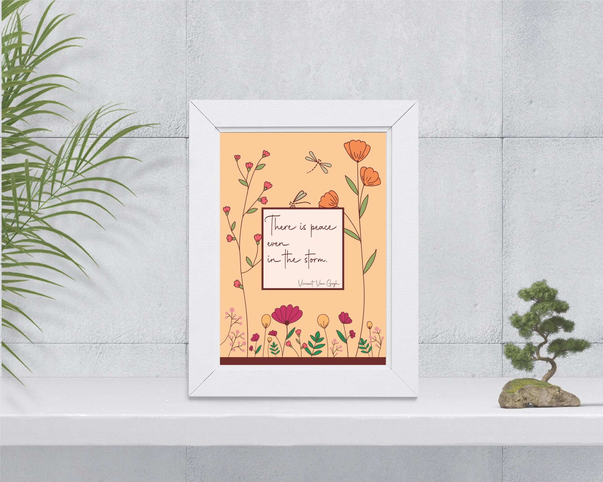 Vincent Van Gogh inspirational floral wall art | A5 quote print for home office