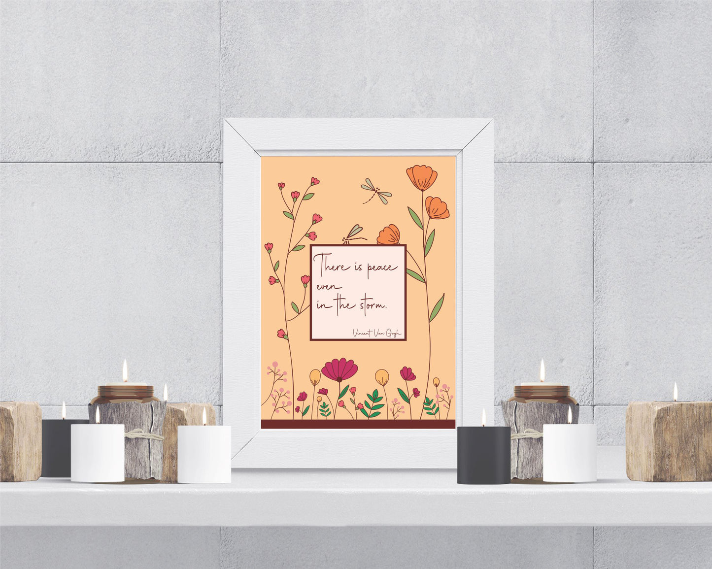 Vincent Van Gogh inspirational floral wall art | A5 quote print for home office