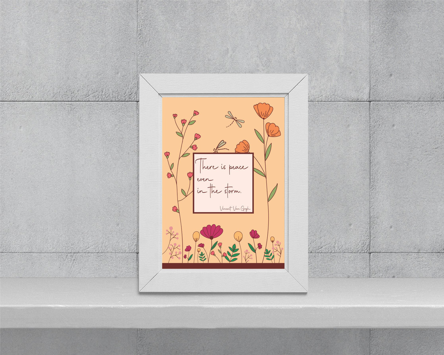 Vincent Van Gogh inspirational floral wall art | A5 quote print for home office