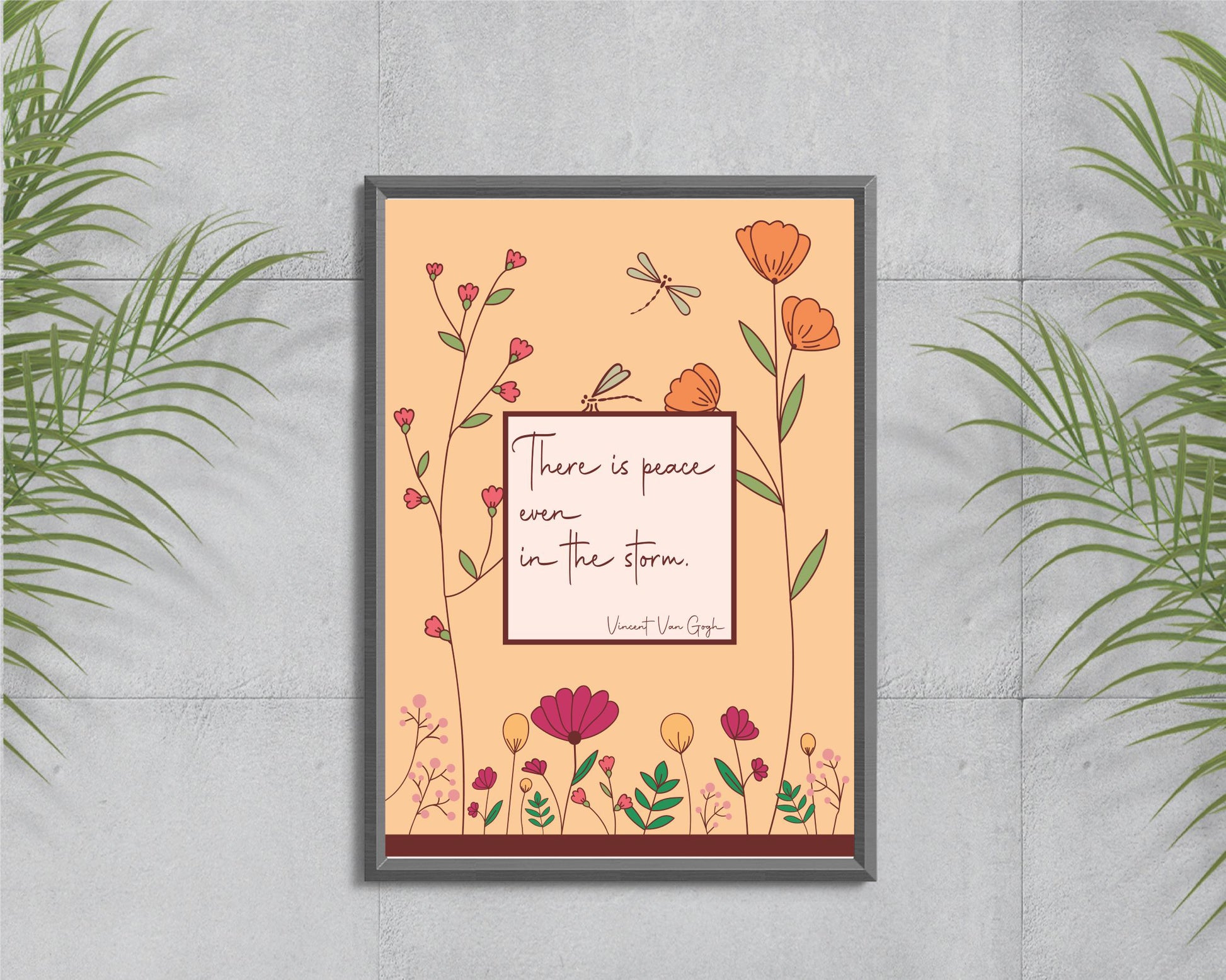 Vincent Van Gogh inspirational floral wall art | A5 quote print for home office