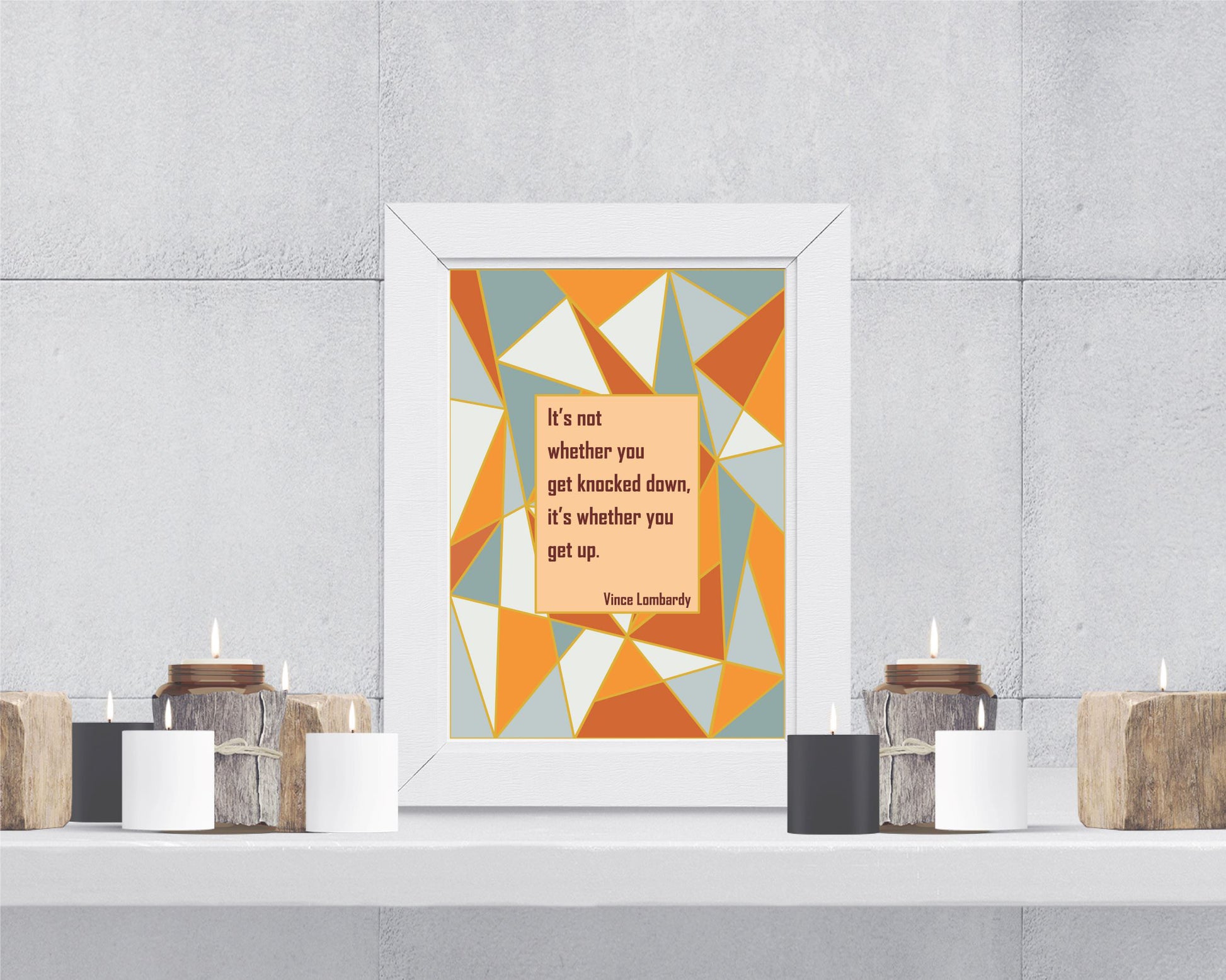 Vince Lombardy motivational wall art | A5 quote print for home office