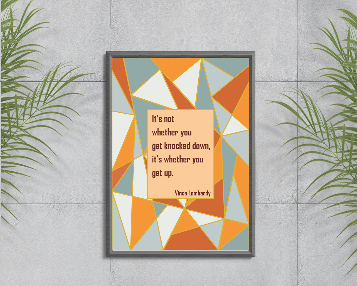 Vince Lombardy motivational wall art | A5 quote print for home office