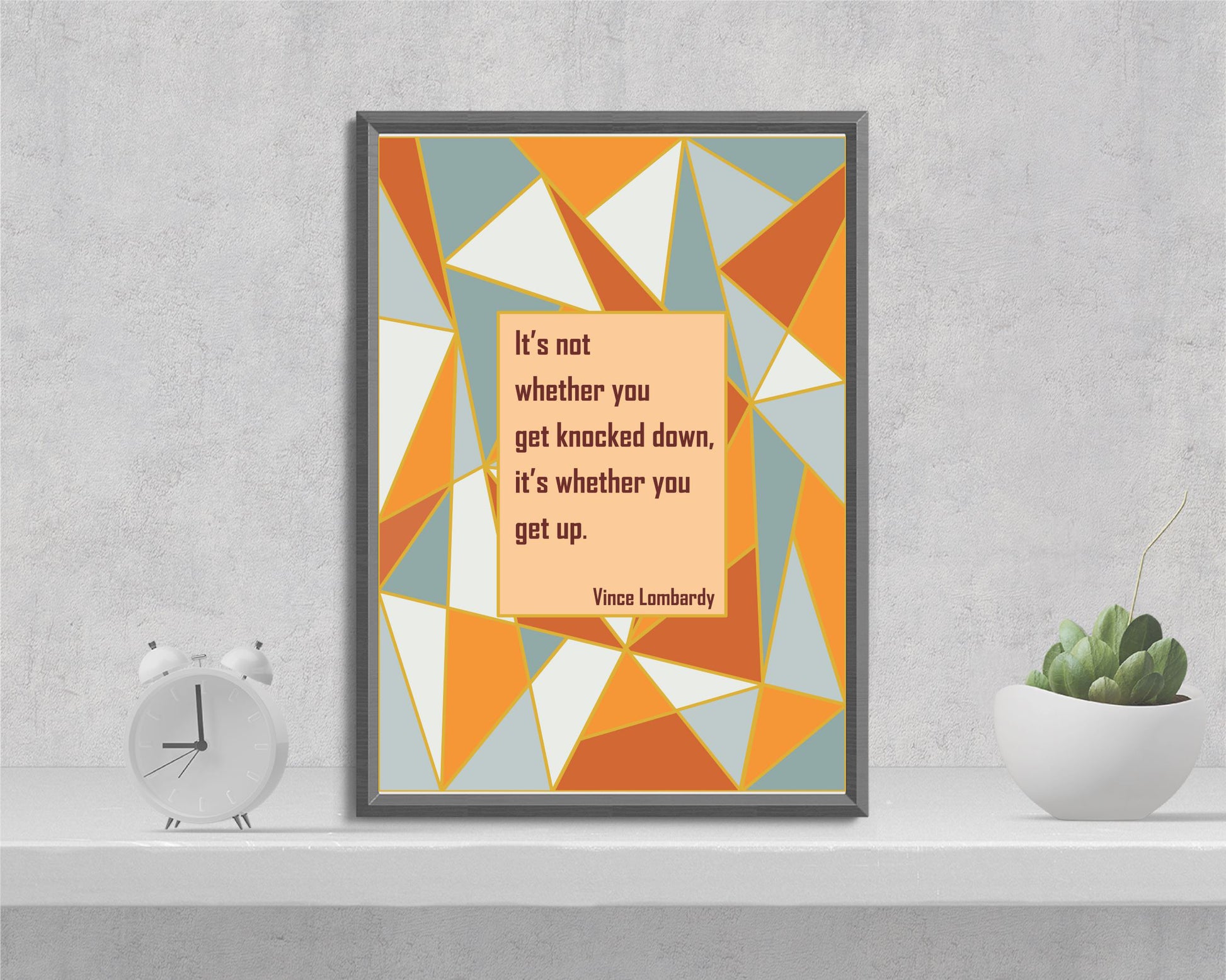 Vince Lombardy motivational wall art | A5 quote print for home office